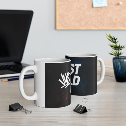 JustBold coffee branded mug